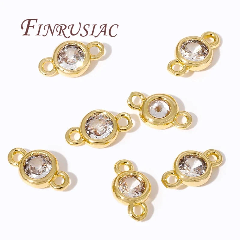 18K Gold Plated Brass Zircon Pendant Charms – DIY Jewelry Findings