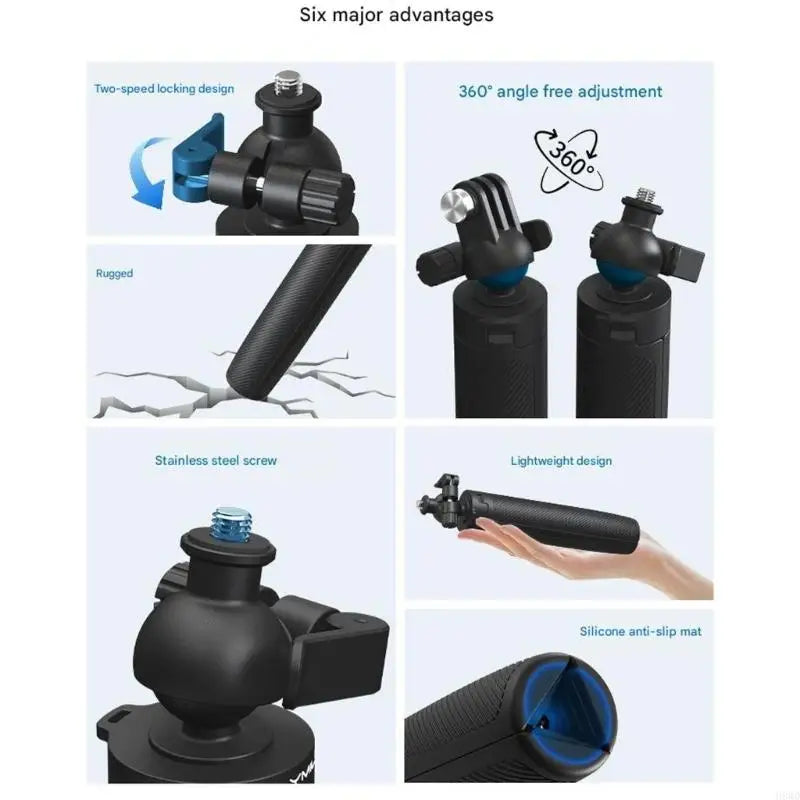 Mini Handheld Tripod 1/4" Screw & Two Claws Mount – Extendable