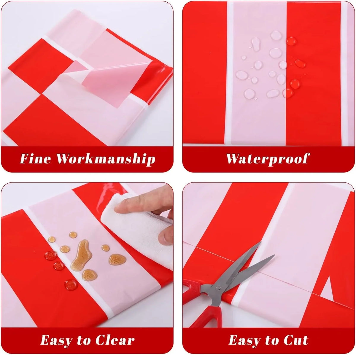 Red & White Striped Tablecloth 54x108" | Circus Carnival Party