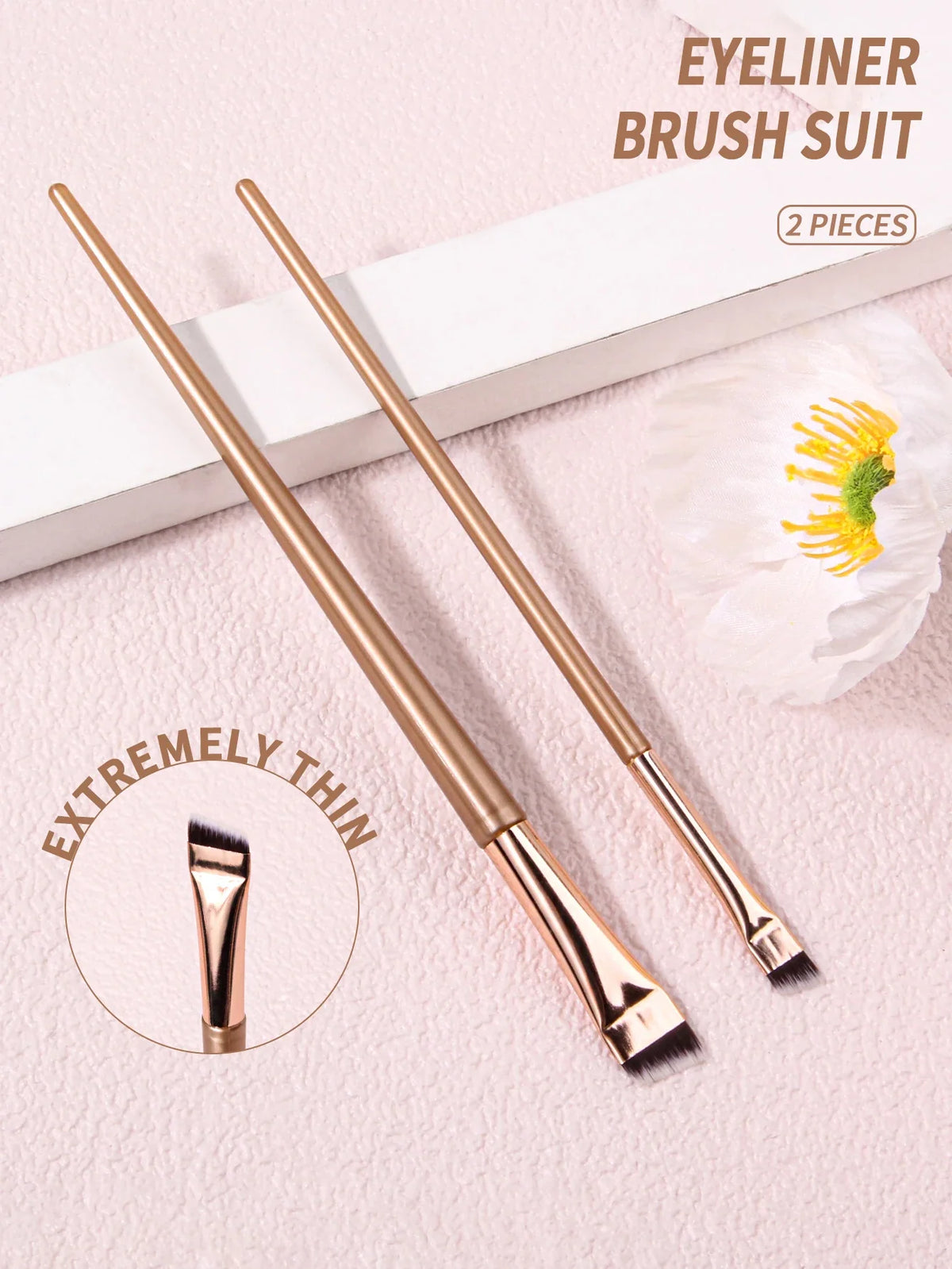2PCS Ultra-Fine Sickle Eyeliner & Eyebrow Brush Set