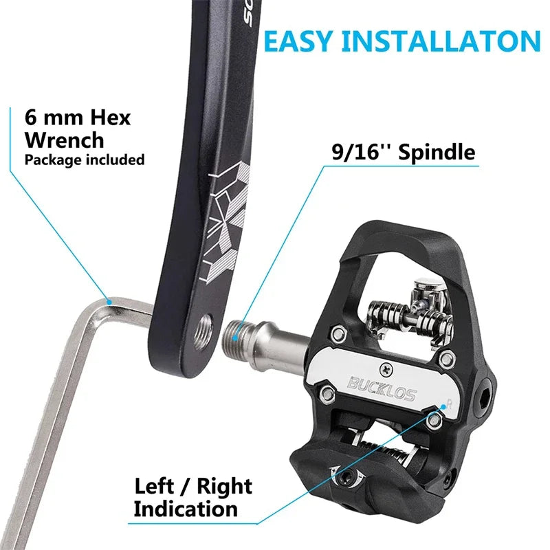 BUCKLOS Dual Function Bike Pedals – SPD & LOOK Delta Compatible