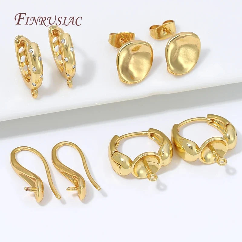 18K Gold Plated Water Drop Huggie Earring Clasp – Pearl Post