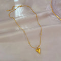 Beaded Heart Gold Clavicle Chain Necklace for Women