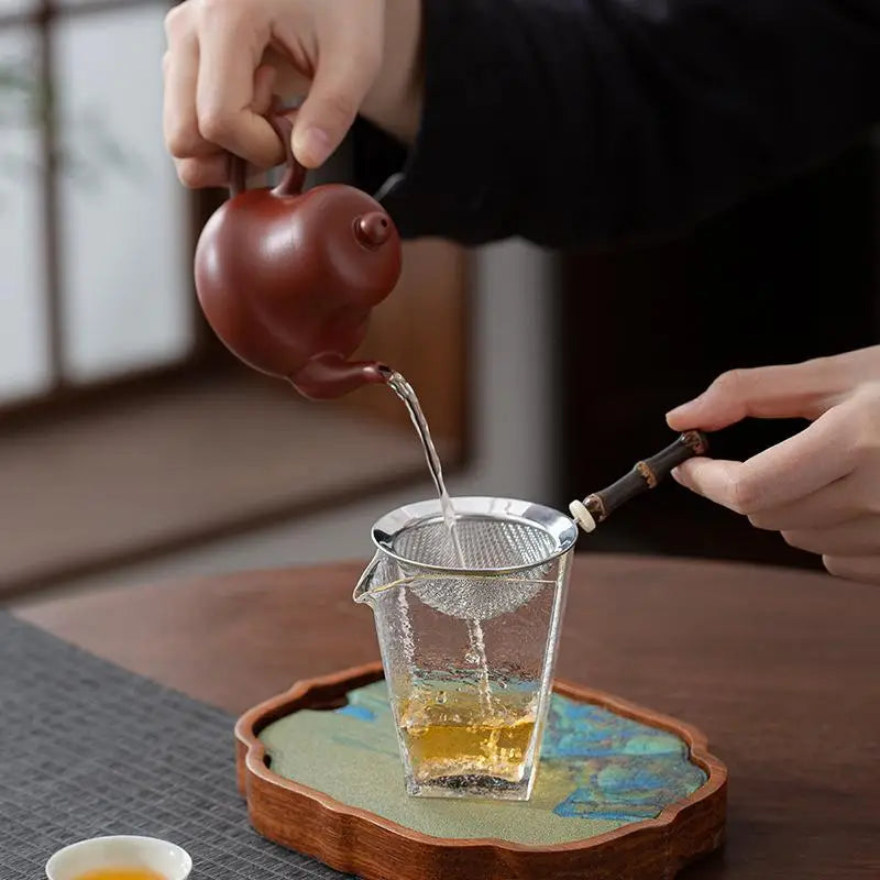 Bamboo Handle Stainless Steel Tea Strainer & Kitchen Sifter