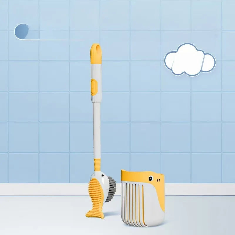 Silicone Toilet Brush with Suction Cup Base & Liquid Fill
