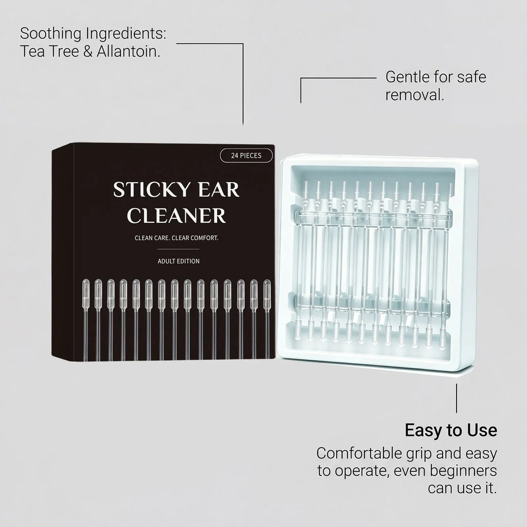 24-Pack Sticky Ear Swabs – Gentle Earwax Removal Tool