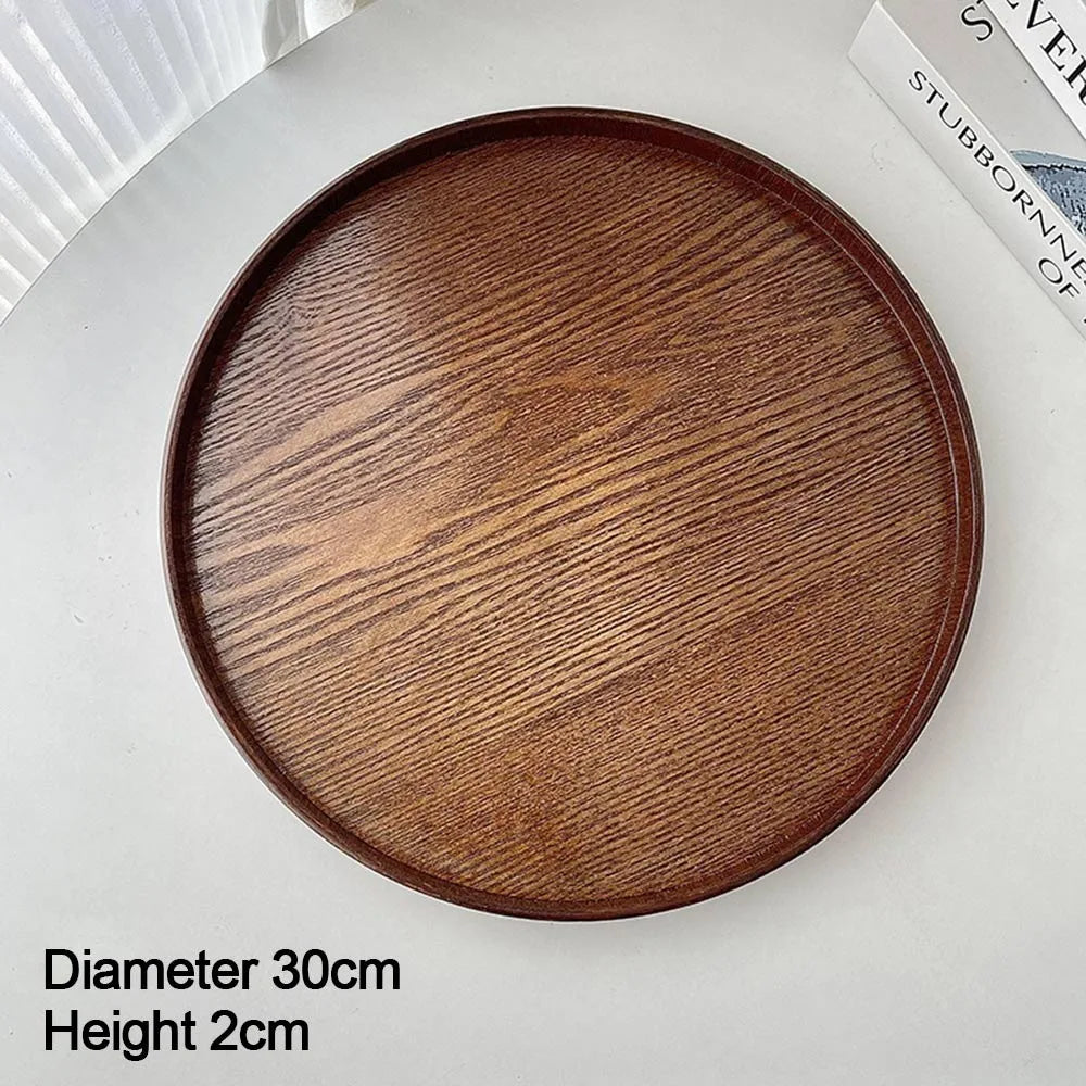Vintage Round Wooden Serving Tray – 5 Sizes | Home Décor