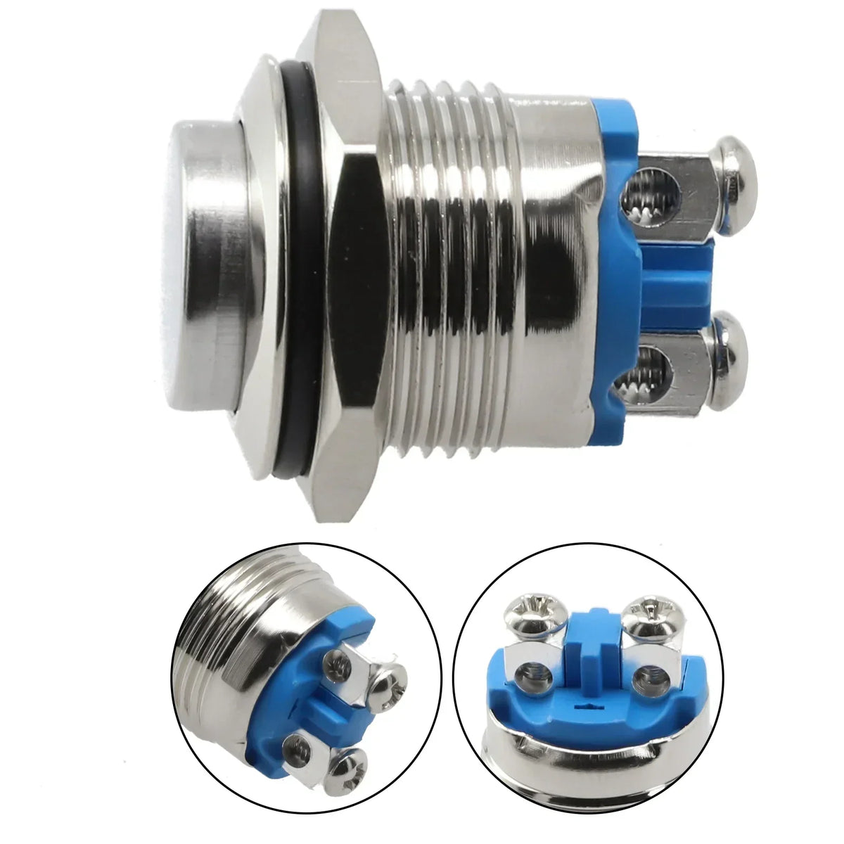 16mm Waterproof Momentary Push Button Switch – 12V Metal