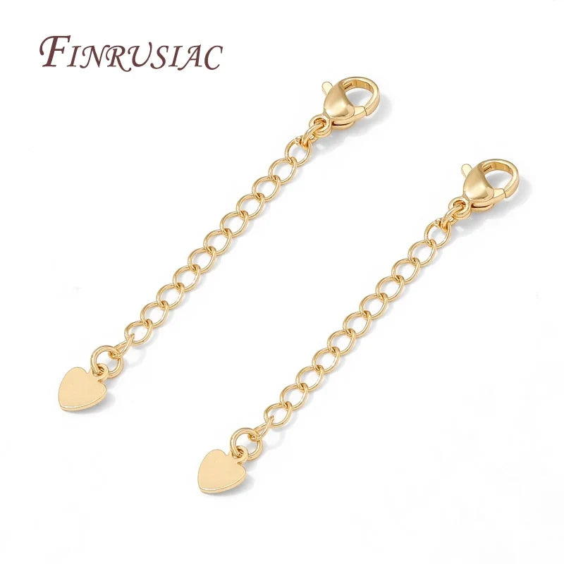 18K Gold Plated Brass Extension Chain with Clasp | DIY Jewelry
