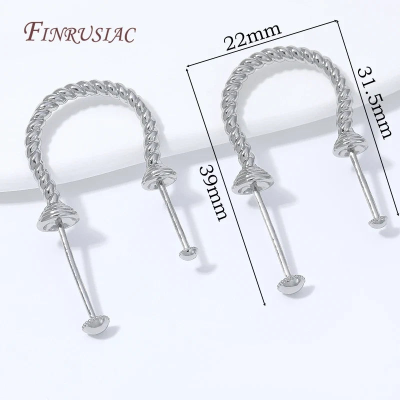 18K Gold Plated Twisted Hoop Earring Findings | DIY Pearl Drop