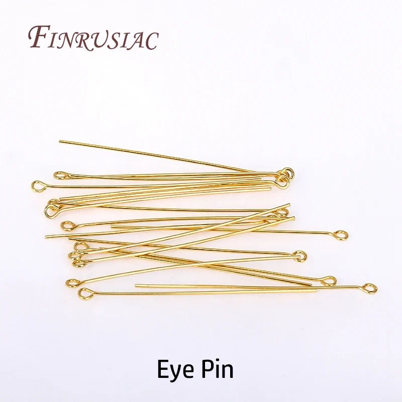 50Pcs 18K Gold Plated Eye & Head Pins – DIY Jewelry Findings