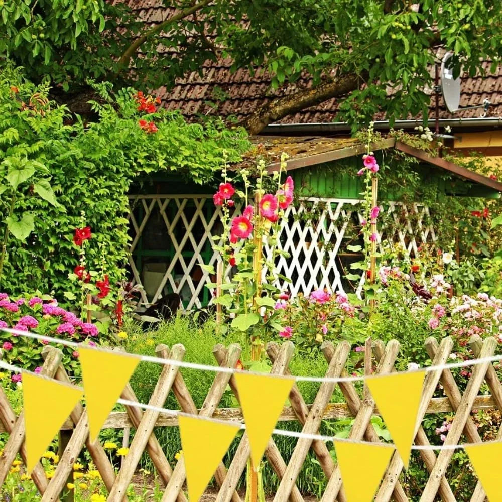 Yellow Pennant Banner Bunting 33 Ft – Triangle Flag String