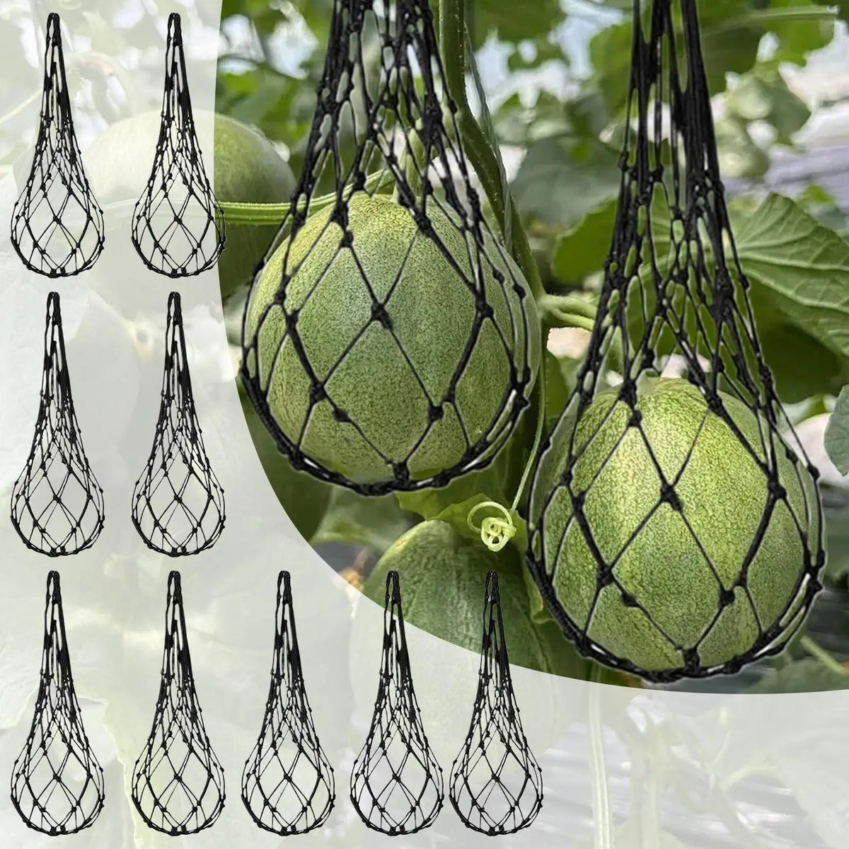 10-Pack Watermelon Hammock Nets – Vertical Garden Fruit Sling Bags