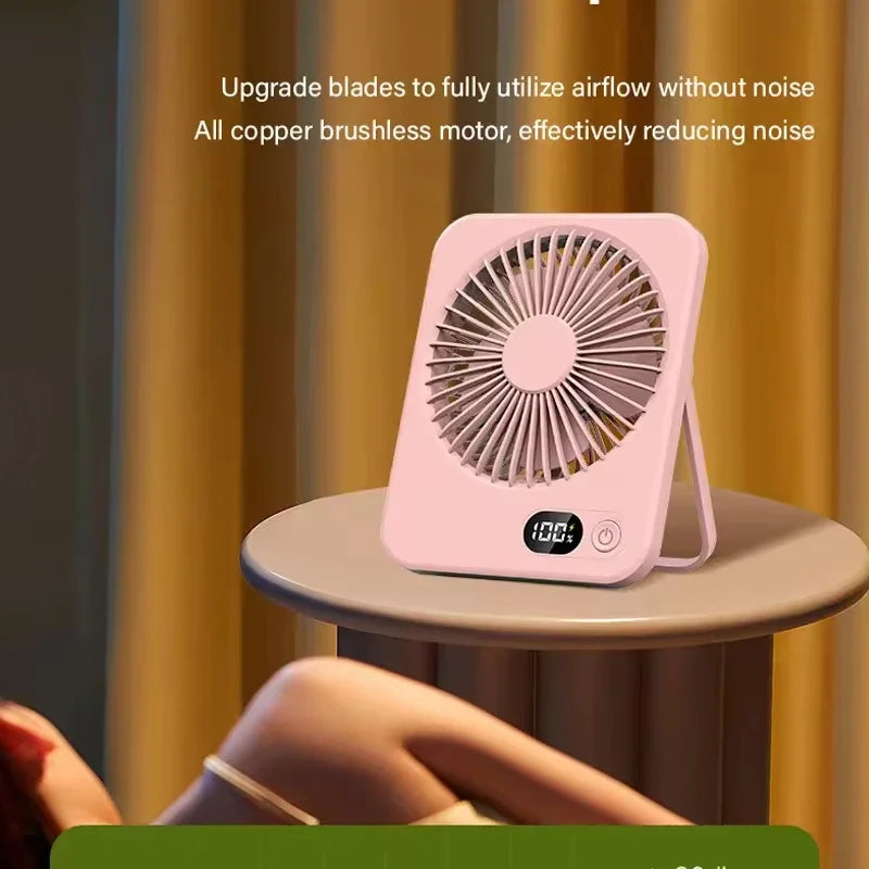 Mini Portable Rechargeable USB Desk Fan – 5 Speed 3-in-1