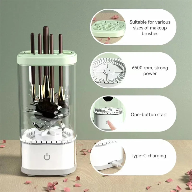 3-in-1 Electric Makeup Brush Cleaner Spinner & Holder