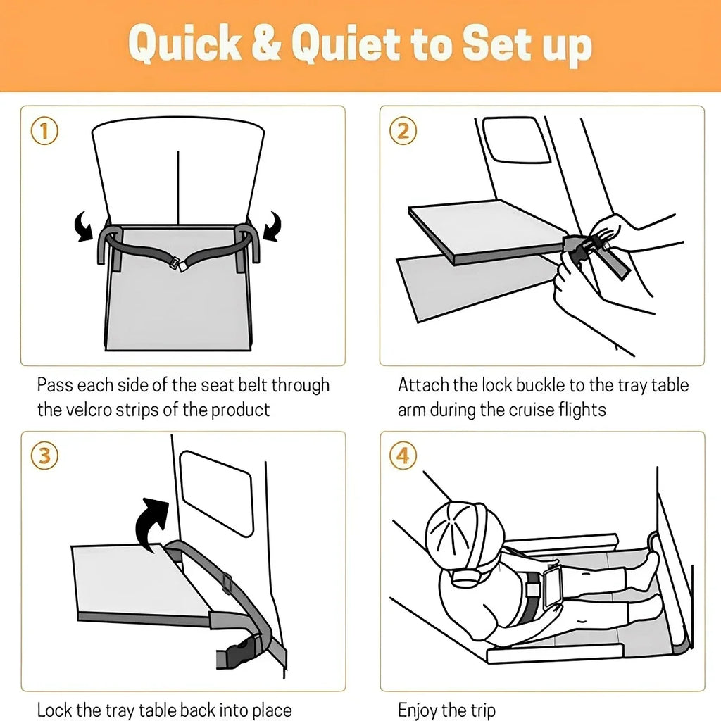 Toddler Airplane Bed & Footrest Hammock | Portable Travel Seat