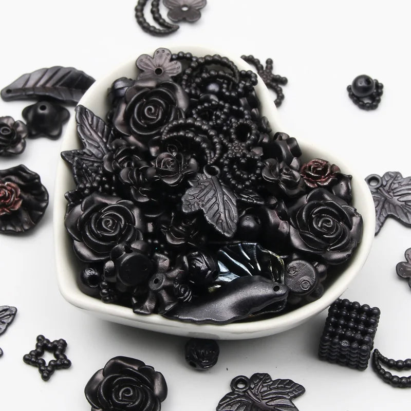 Mixed Acrylic Beads 20g – Hearts Leaves Flowers DIY Jewelry