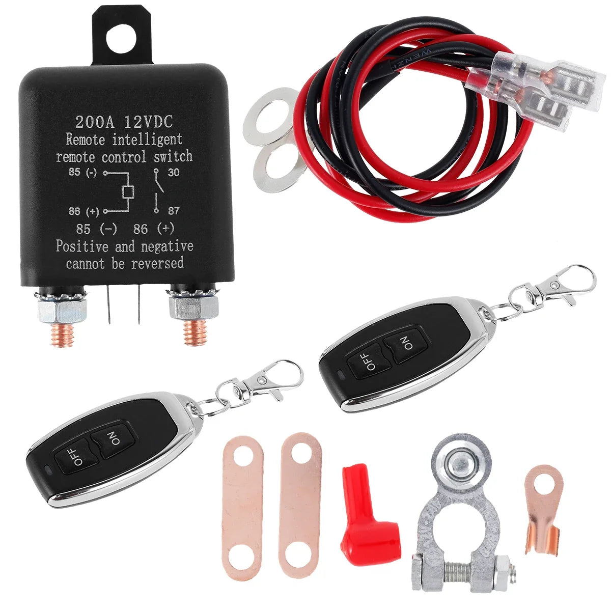 12V Remote Car Battery Disconnect Switch Isolator 200A