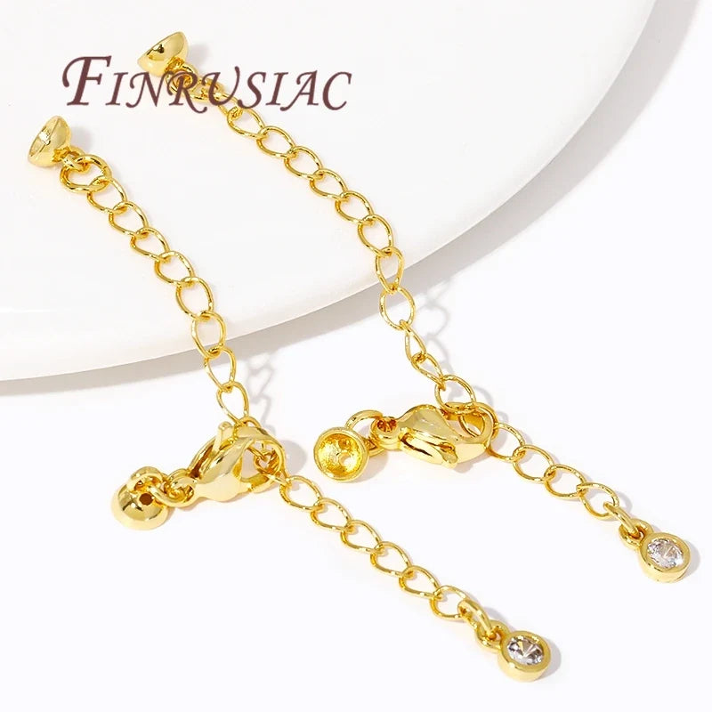 18K Gold Plated Extension Tail Chains with Lobster Clasps – DIY