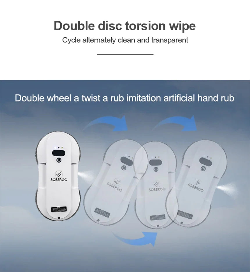 Robotic Window Cleaner with Water Spray & Auto Navigation