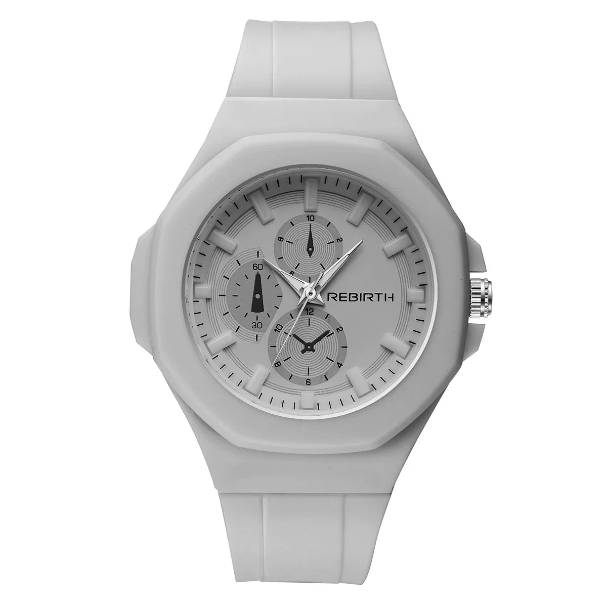 REBIRTH Unisex Silicone Quartz Watch – Minimalist Style