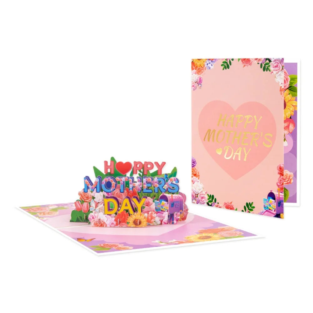 3D Pop-Up Mother's Day Card – Floral Writable Greeting Card