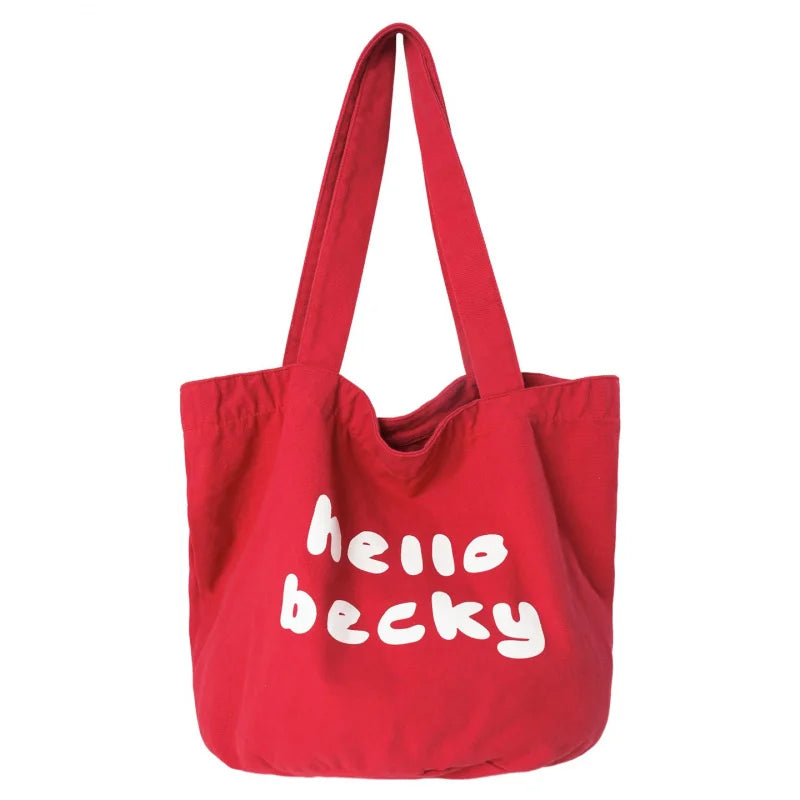 Vintage Washed Canvas Tote Bag – Large Women's Shoulder Bag