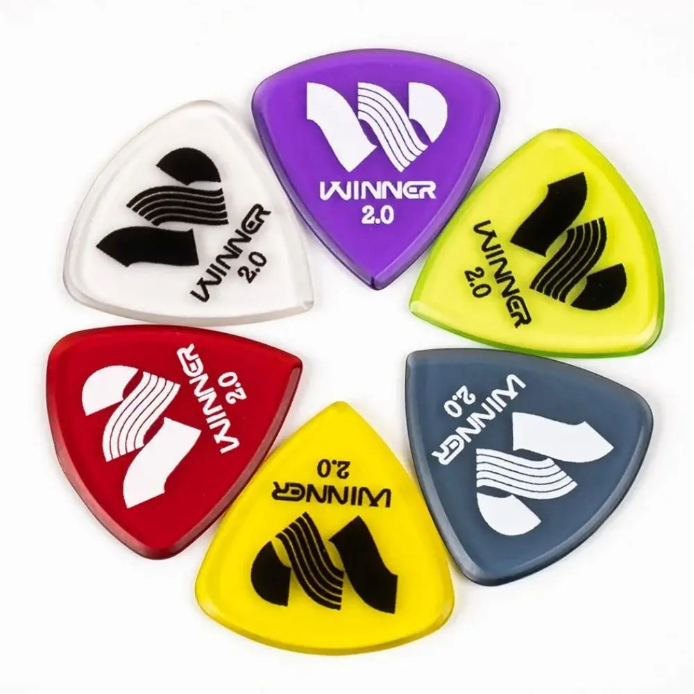 Winner 2.0mm Thick Guitar Picks | Anti-Slip Triangular – 6 Pack