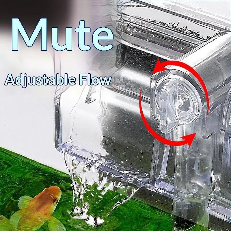 Silent Hang-On-Back Aquarium Filter | Transparent Fish Tank