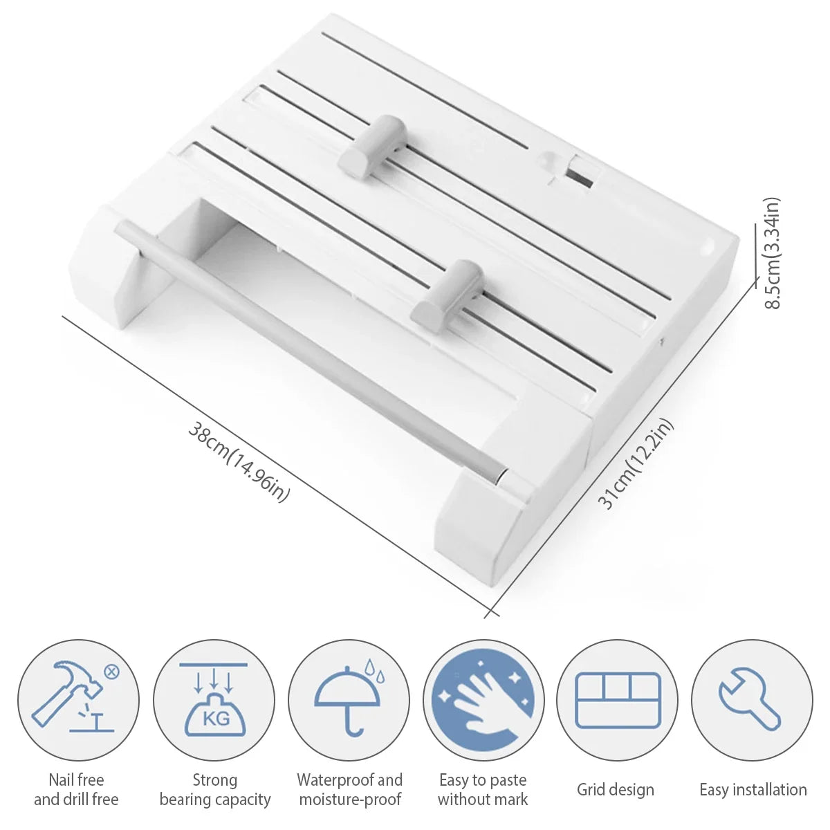 Kitchen Wrap Organizer & Paper Towel Holder with Cutter