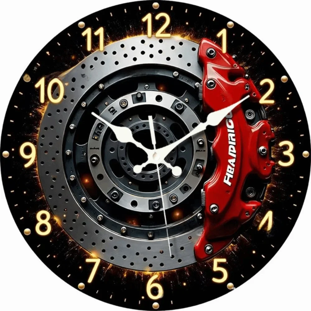 Silent Motorcycle Wheel Hub Wall Clock | 20/25/30cm Quartz