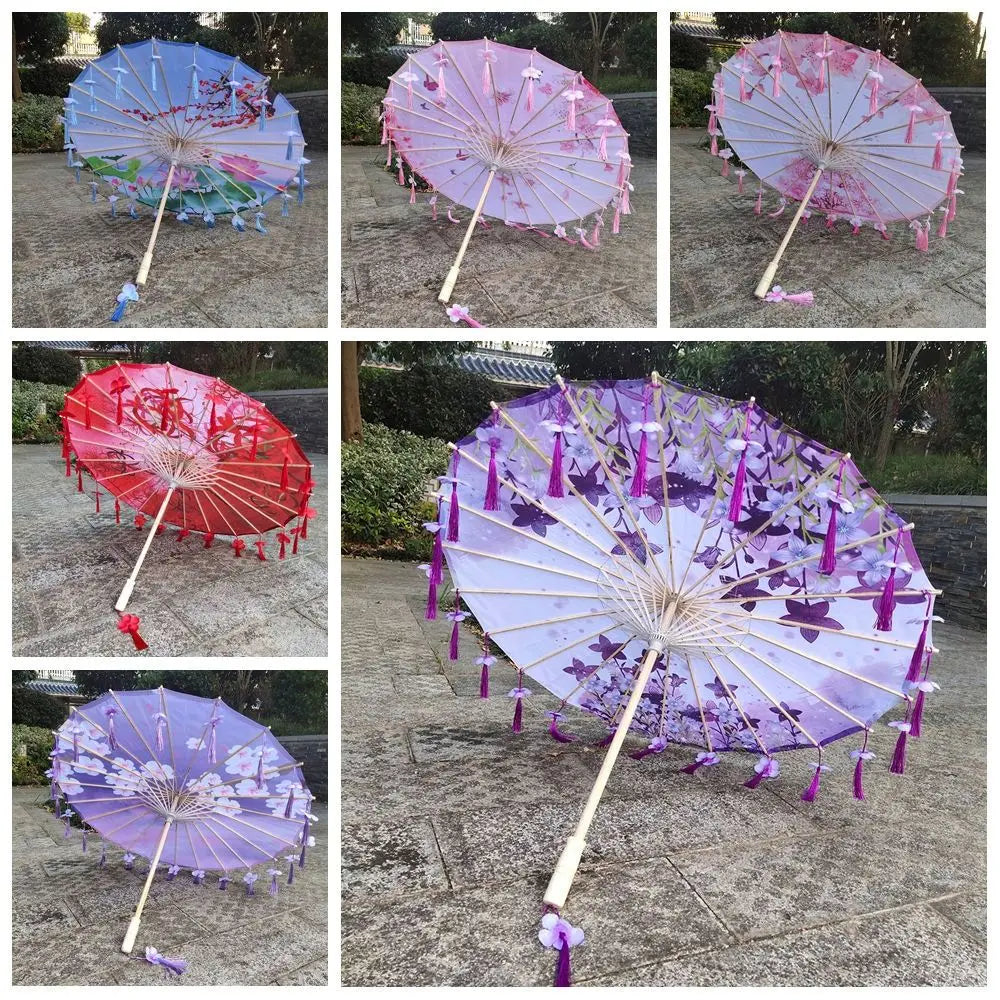 Silk Parasol Umbrella 82cm – Floral Art Wedding & Dance Gift