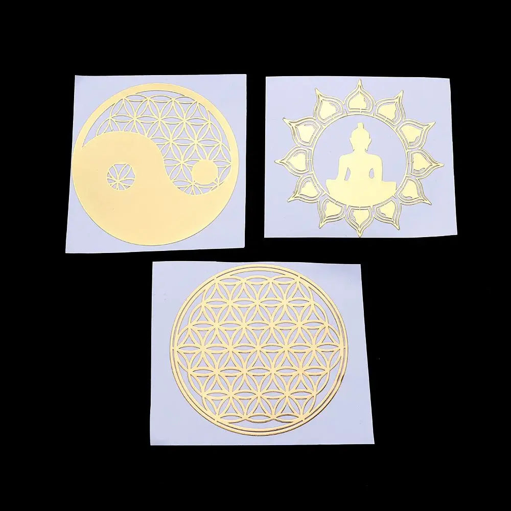 Metal Copper Sacred Geometry Stickers – 9 Styles for Jewelry Crafts