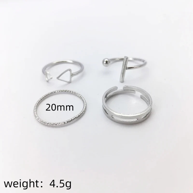Vintage Geometric Adjustable Open Ring for Women | Minimalist
