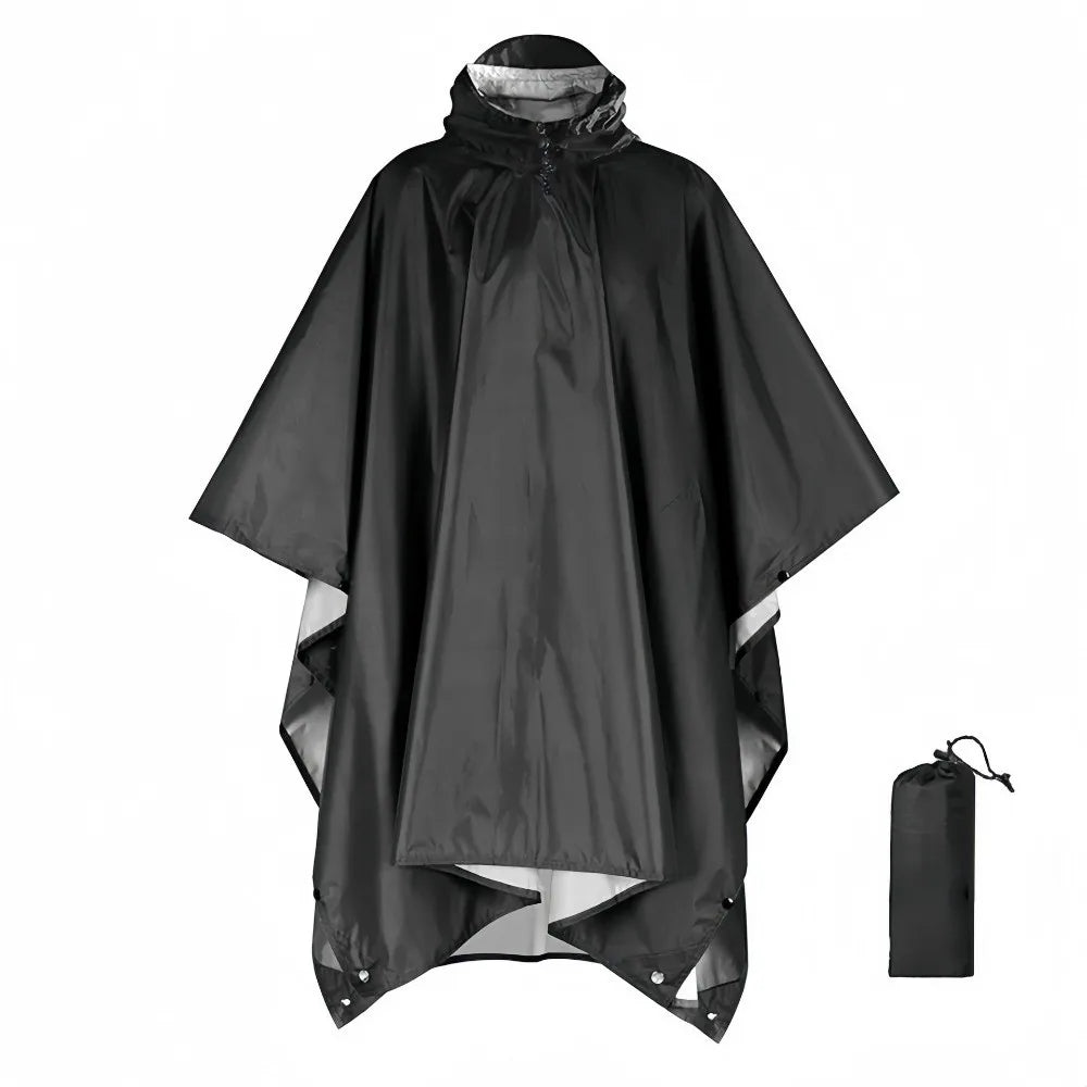 3-in-1 Hooded Waterproof Raincoat – Lightweight Outdoor Poncho