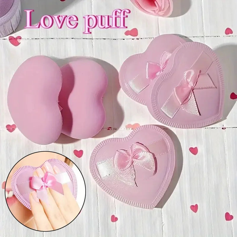6-Pack Heart-Shaped Makeup Sponge Puffs – Dry & Wet Use
