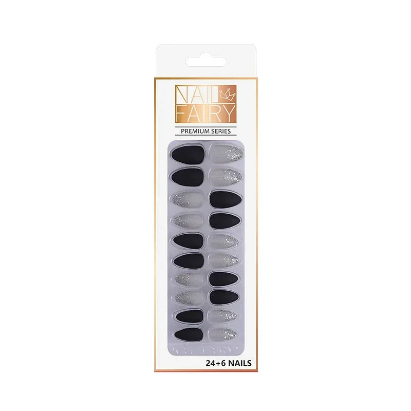 24Pcs Stiletto Press-On Nails Gradient Full Cover Mid-Length