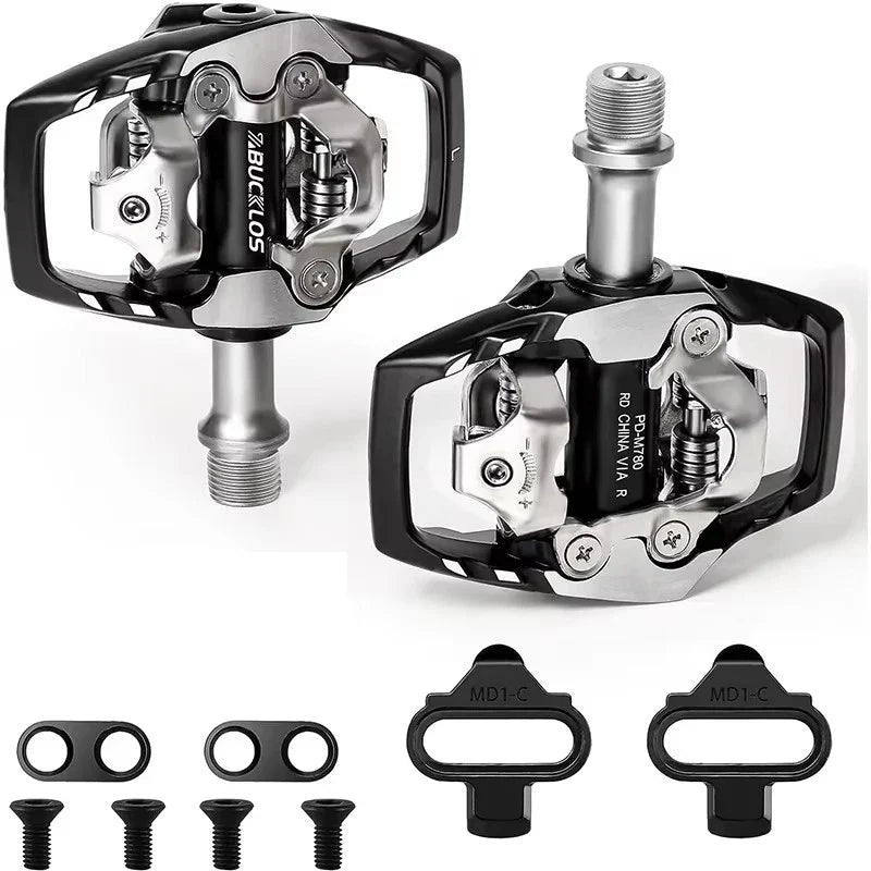 BUCKLOS MTB Self-Locking Pedals SPD Compatible Cleat Pedals