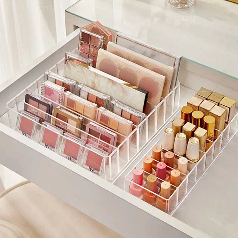 8-Grid Acrylic Makeup Organizer with Removable Dividers