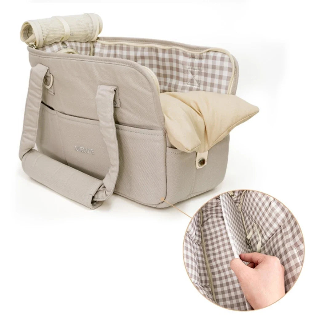 Travel Pet Carrier Bag – Breathable Cotton Shoulder Bag for Pets