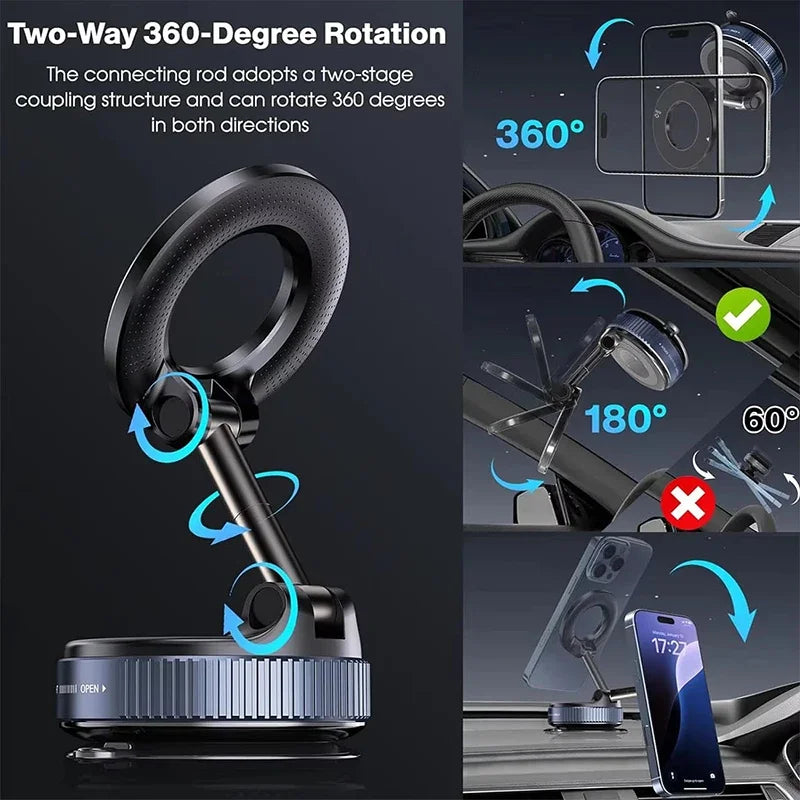 Foldable Magnetic Car Phone Holder – 360° Universal Mount