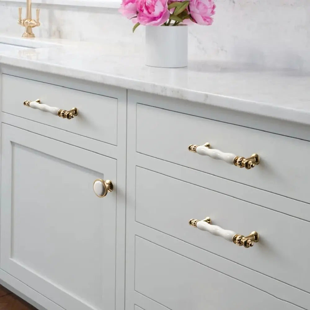 Modern Ceramic Cabinet Handles | Gold & Silver Minimalist