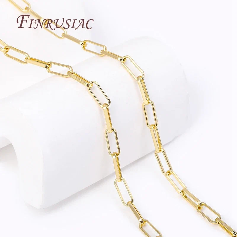 18K Gold Plated Paperclip Link Chain – DIY Necklace Bracelet