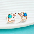 Opal Elephant Stud Earrings – Rose Gold & Silver | Women