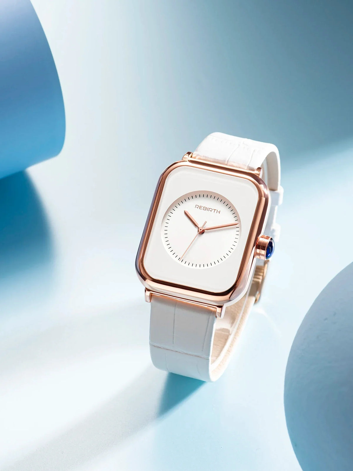 REBIRTH Women's Leather Quartz Watch – Minimalist Casual Style