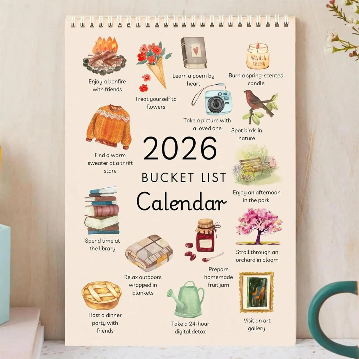 2026 Wall Calendar – 12-Month Goal Planner & Wall Decor