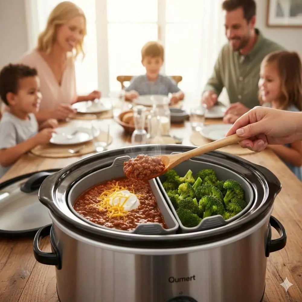 Silicone Slow Cooker Liner Reusable Divider Insert with Handle
