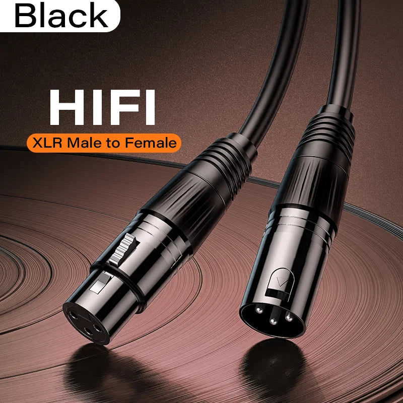 XLR Cable 3-Pin Balanced Male to Female Audio Extension Cord