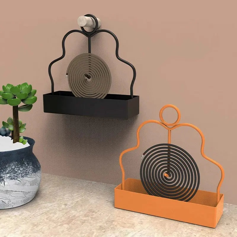 Iron Mosquito Coil Holder Incense Burner Rack – Black/Gold