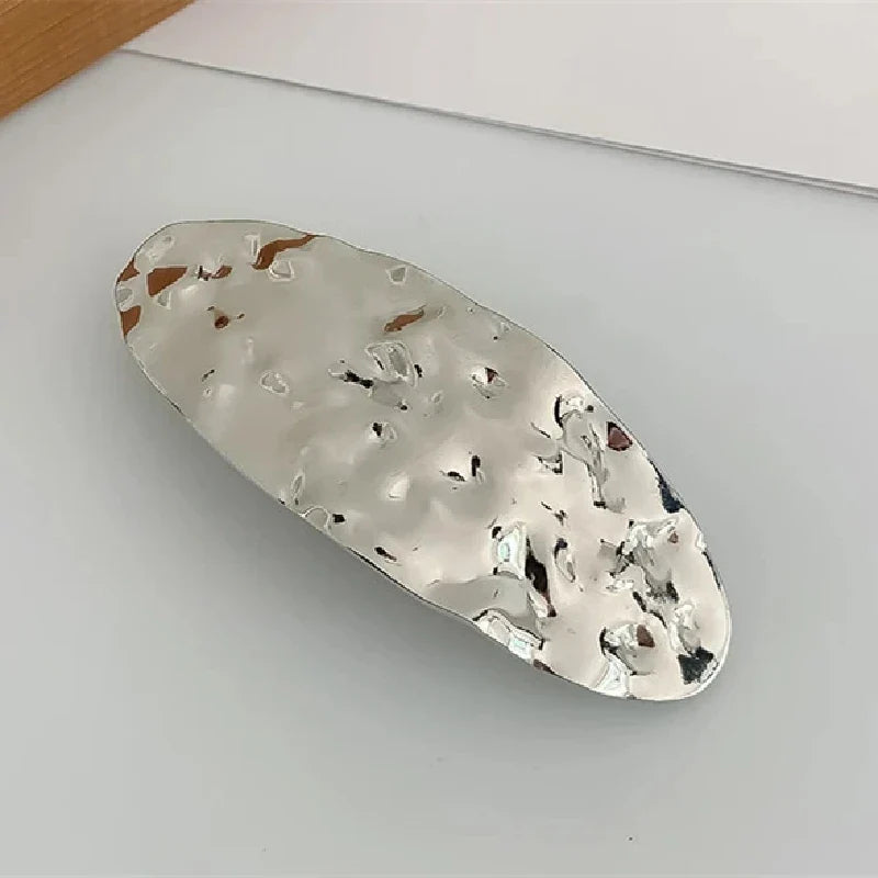 Metal Geometric Spring Hair Clip – Gold & Silver Plated